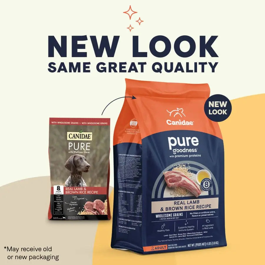 CANIDAE PURE Premium Dry Dog Food - Real Lamb & Brown Rice Recipe with Wholesome Grains