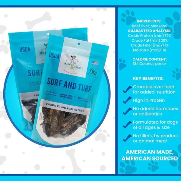 Mika & Sammy’s 5oz Premium Dehydrated Surf and Turf Dog Treats