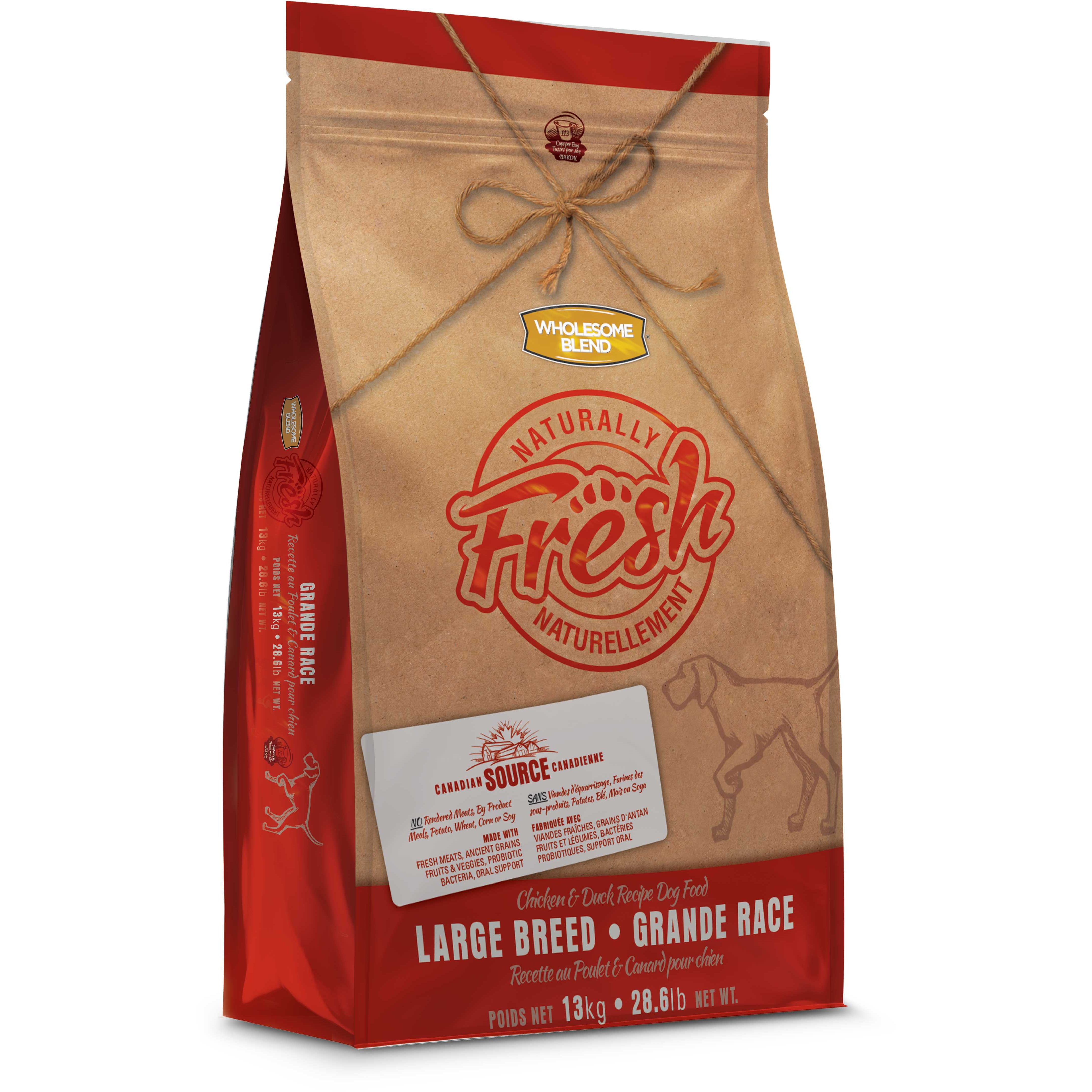 Wholesome and Naturally Fresh Large Breed Adult and Senior Chicken & Duck Dry Dog Food - 28.6lb Package