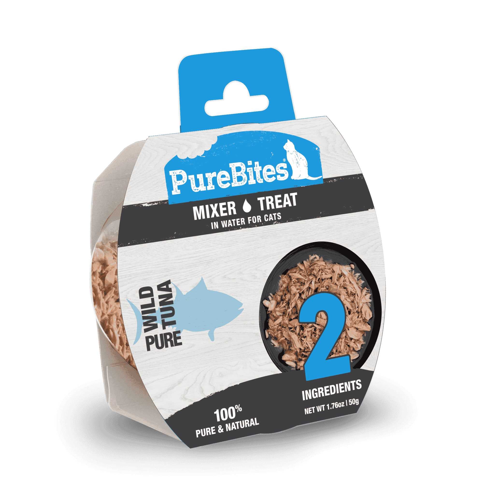 PureBites Wild Skipjack Tuna in Water Mixers Cat Food - Pack of 12 Trays, Each 1.76 oz