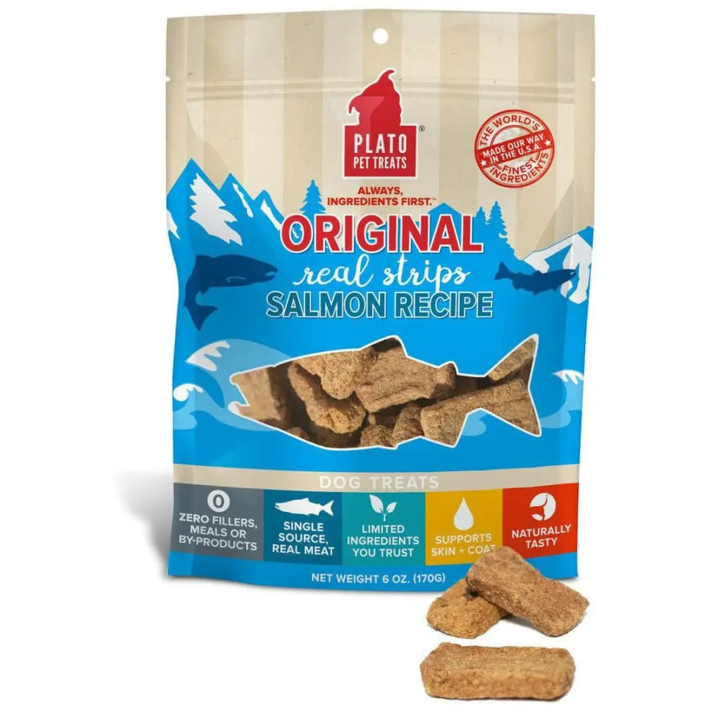 Plato's Authentic Original Salmon Real Strips - Premium Dog Treats