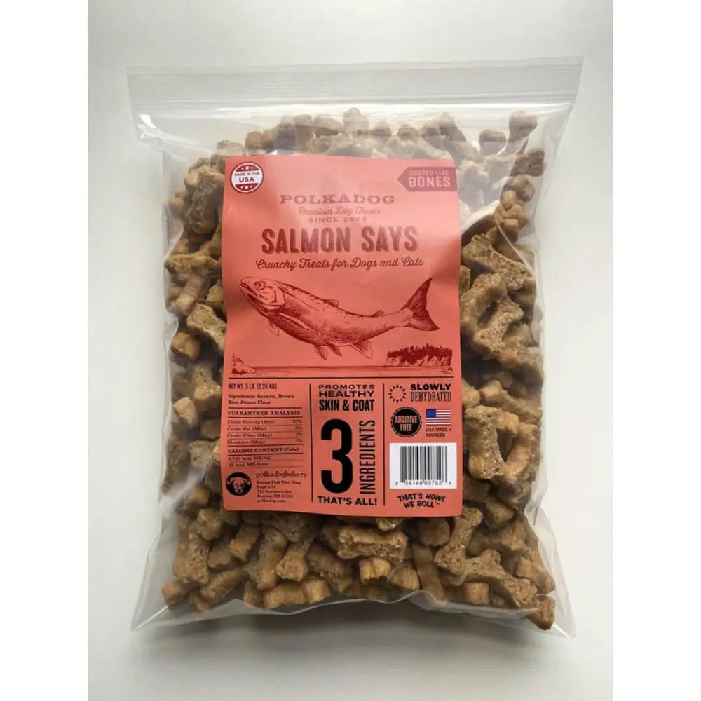 Polka Dog Bone - Shaped Salmon Treats for Healthy Dogs and Cats