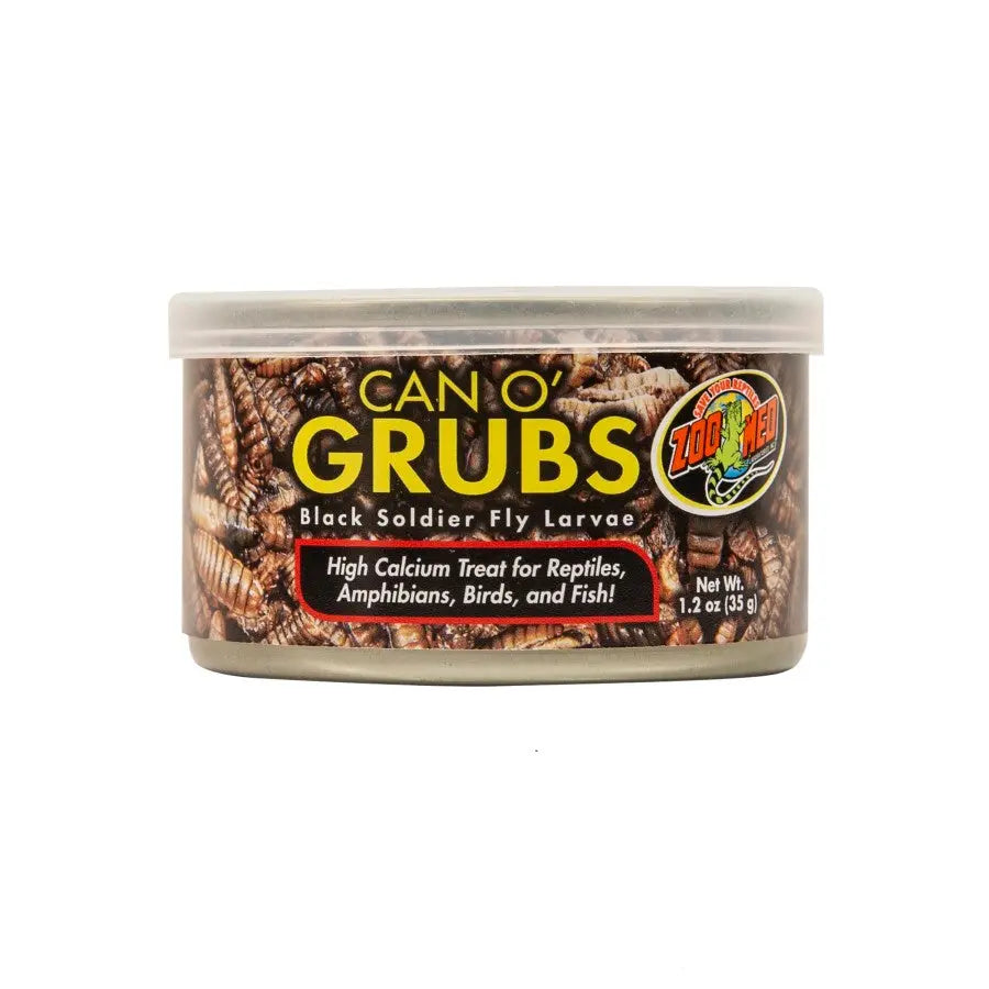 Zoo Med Can of Grubs Nutritious Treat for Reptiles, Amphibians, Birds, and Aquatic Fish - 1.2 Ounce