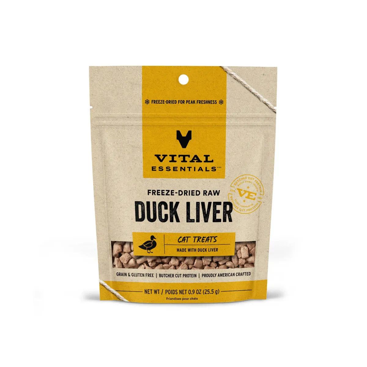 Vital Essentials® High - Quality Freeze - Dried Duck Liver Treats for Cats, 0.9 Ounce