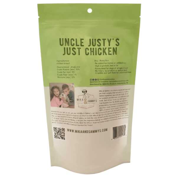 Mika & Sammy’s Uncle Justy’s 5oz All - Natural Dehydrated Chicken Dog Treats