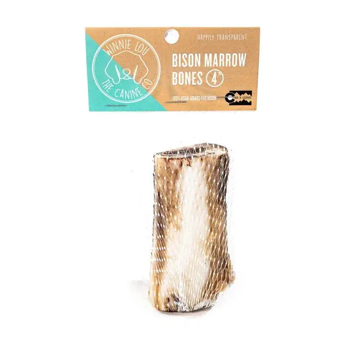 Winnie Lou Premium Bison Marrow Bone Dog Treats - A Nutritious Delight for Your Furry Friend