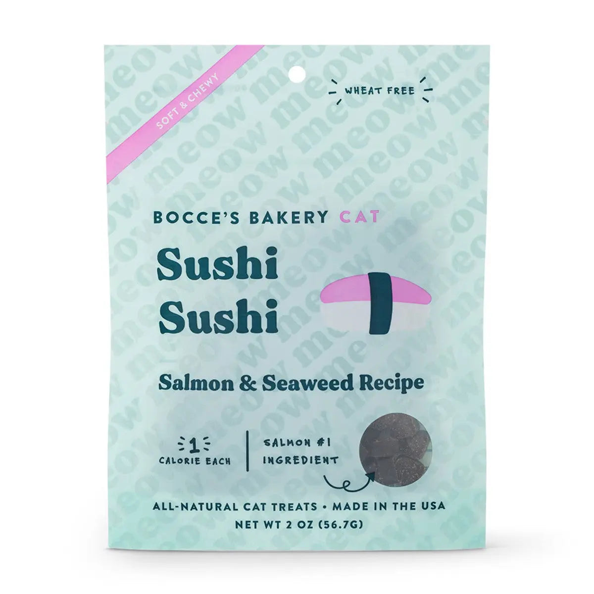 Bocce's Bakery Premium 2oz Soft and Chewy Cat Treats in Sushi Flavor