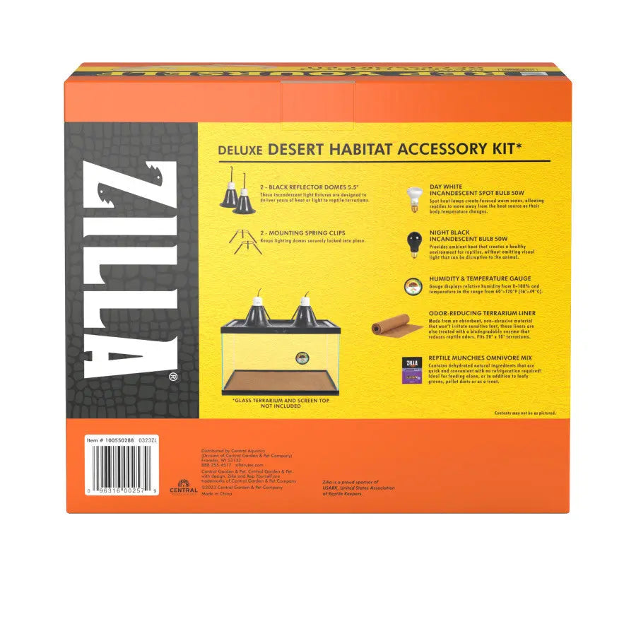 Zilla Complete Desert Habitat Starter Accessory Kit for Juvenile Desert - Dwelling Reptiles