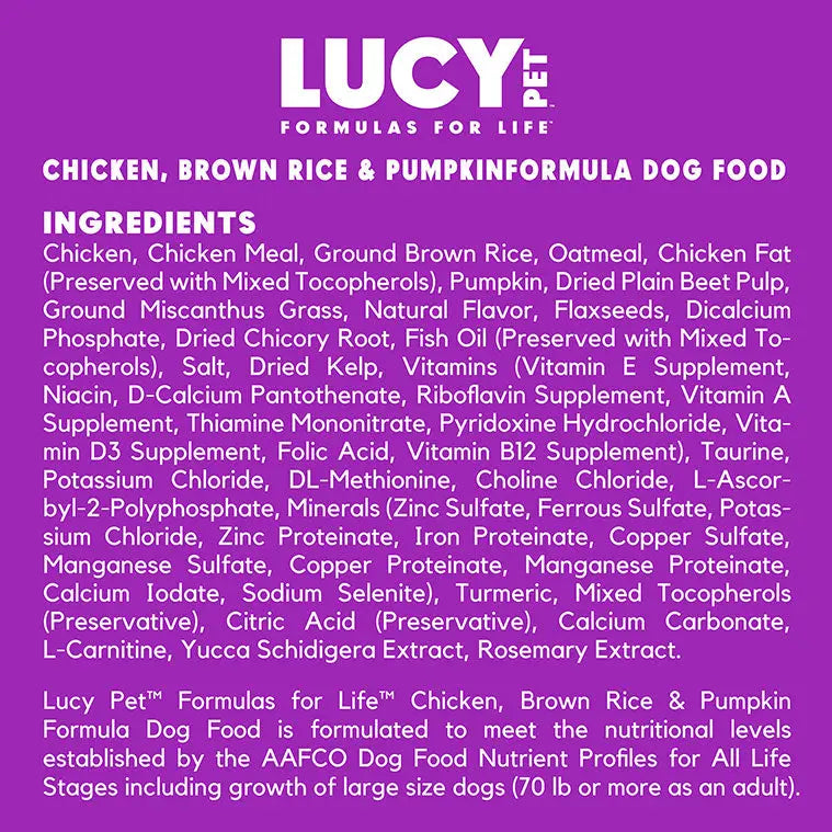 Lucy Pet's Life Formula L.I.D. Dry Dog Food: Chicken, Brown Rice & Pumpkin for Small Breeds