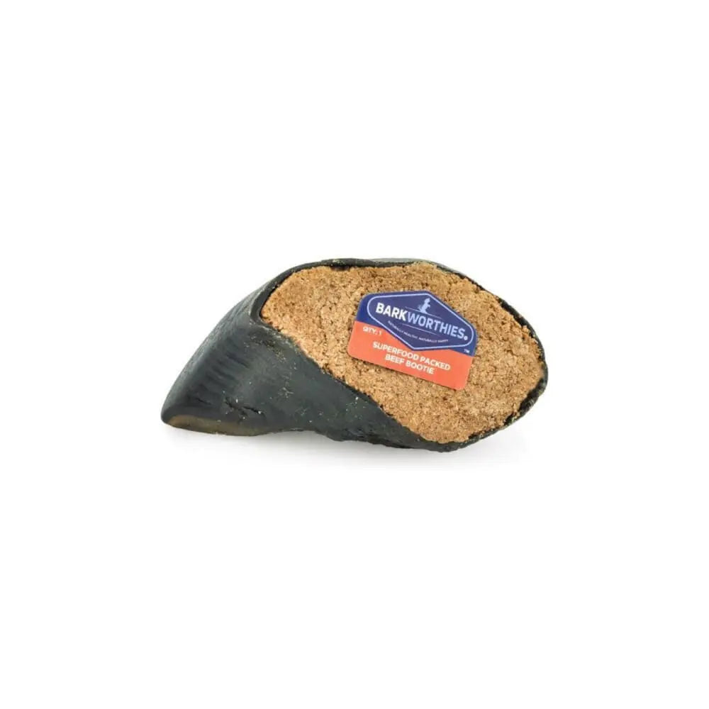 Barkworthies Premium Superfood-Infused Beef Bootie Dog Chew for Medium to Large Dogs