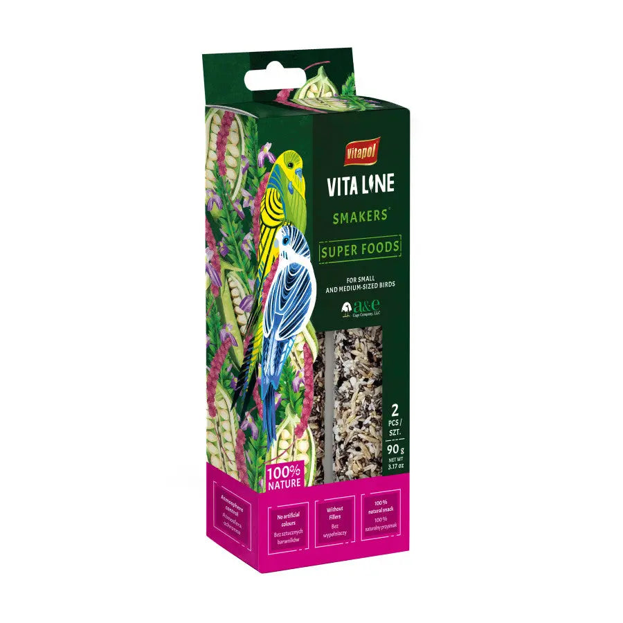 A & E Cages Vitapol Vita Line Premium Samkers Super Foods Pack of 2 for Small and Medium-Sized Birds