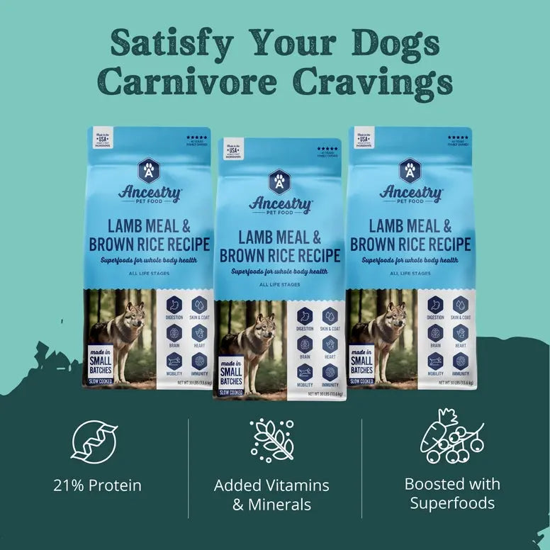 Ancestry Premium Lamb Meal & Brown Rice Dry Kibble Dog Food for All Life Stages