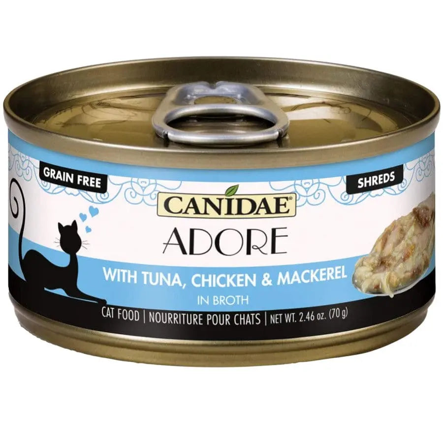 CANIDAE Pure Adore 24-Can Pack of 2.46 oz Wet Cat Food with Tuna, Chicken & Mackerel in Broth