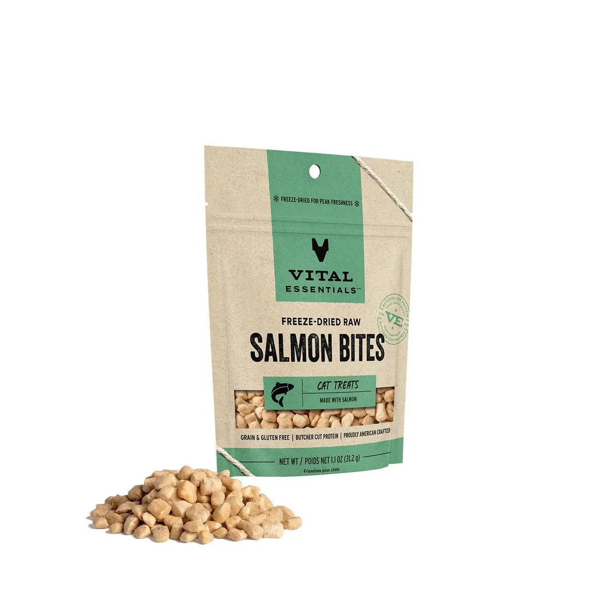 Vital Essentials® 1.1 Oz Freeze-Dried Wild Alaskan Salmon Bites for Cats