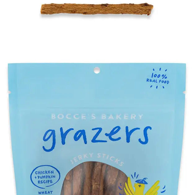 Bocce's Bakery Premium 4-ounce Chicken Grazers Jerky Sticks - All-Natural High-Protein Dog Treats