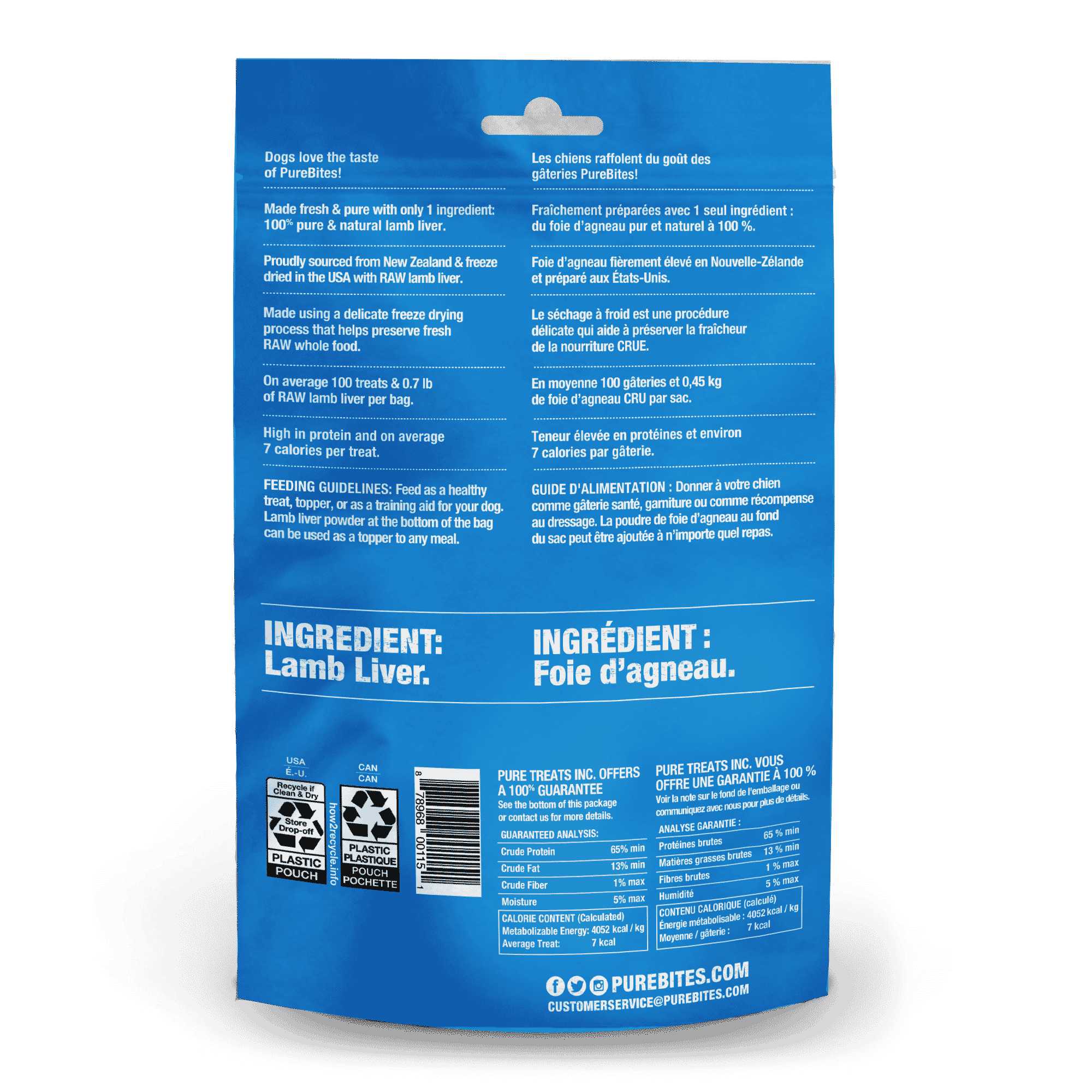 PureBites Premium Freeze - Dried Dog Treats Made from 100% Pure New Zealand Lamb Liver