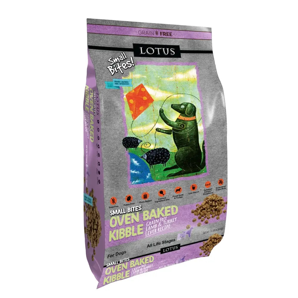 Lotus Grain-Free Oven-Baked Small Bites Dry Dog Food with Lamb and Turkey Liver