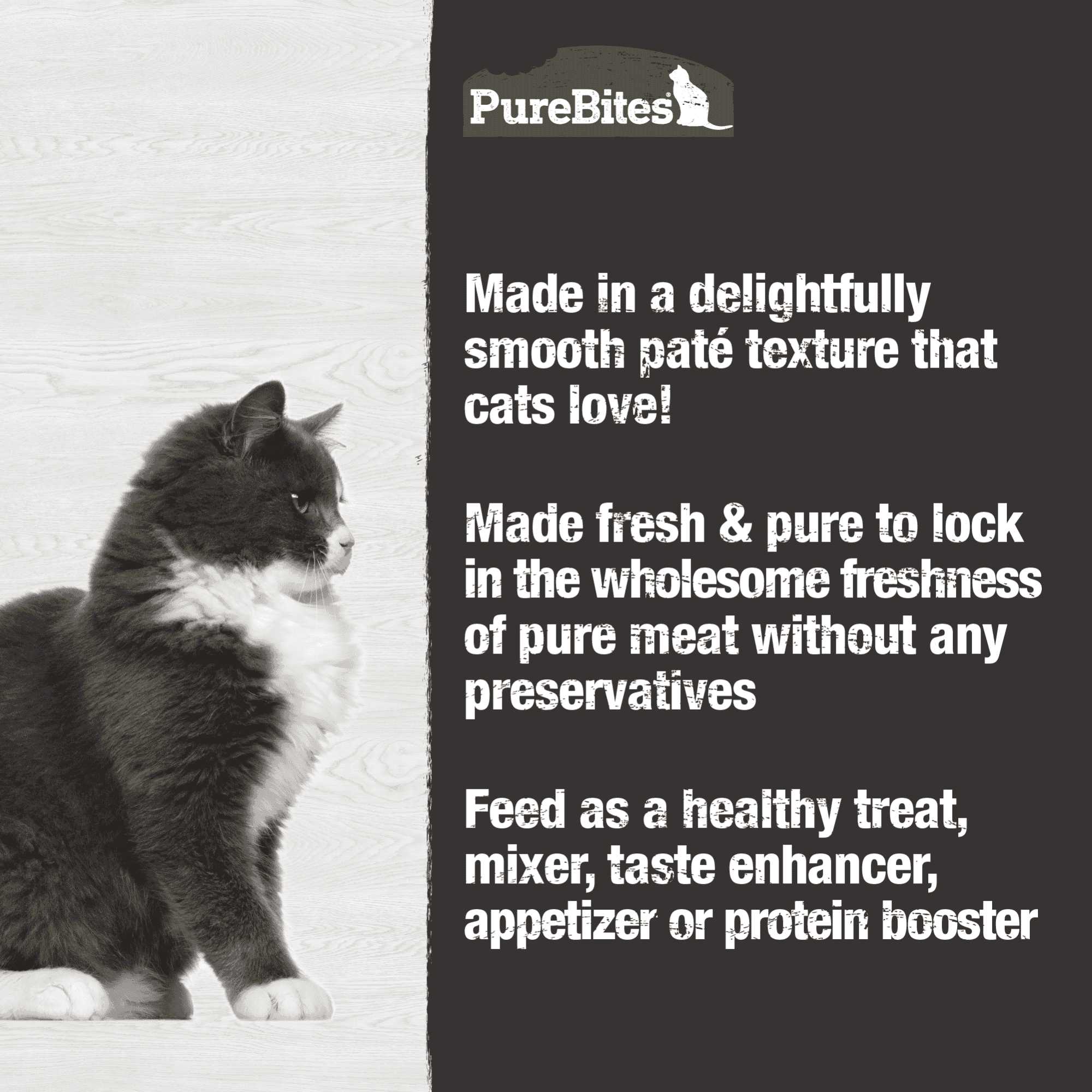 PureBites Premium 100% Pure Chicken and Beef Pure Protein Pate-style Canned Cat Food - Pack of 12, 2.5 oz Each