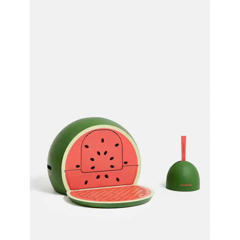Vetreska Watermelon-Styled Odor-Controlling Kitty Litter Box with Lid and Scoop Set for Feline Companions