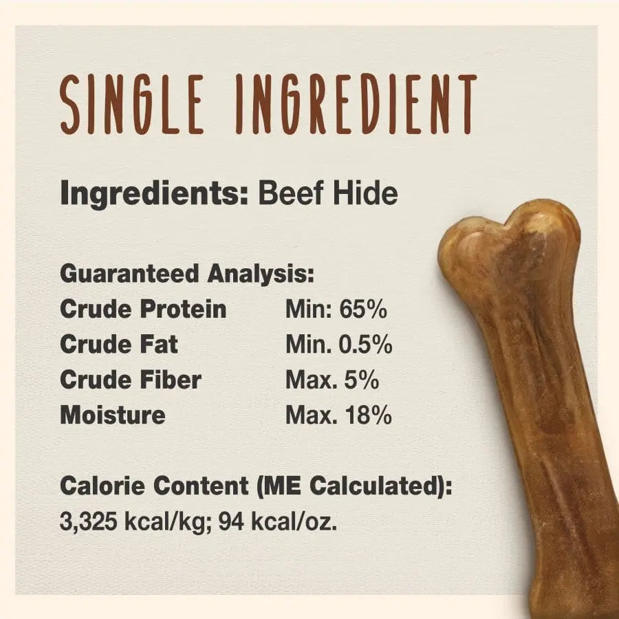 Cadet Premium Quality Pressed Beef Hide Bones - Ideal Dog Chews for Aggressive Chewers