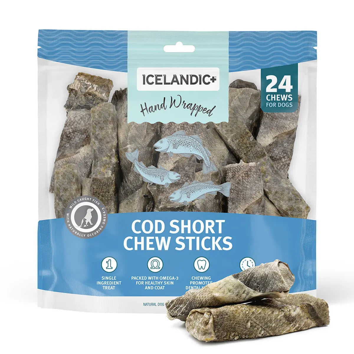 Icelandic Premium Cod Skin Hand - Wrapped Dog Chew Treats