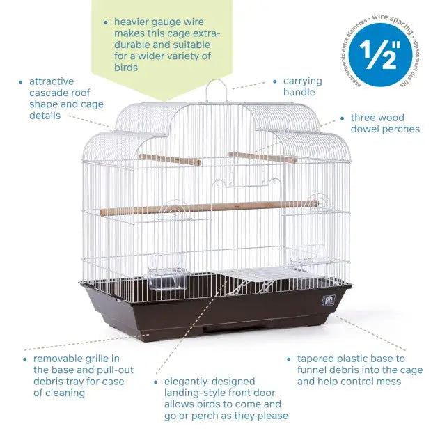 Prevue Pet Products High - Quality Keet/Tiel Bird Cage with Cascade - Style Roof