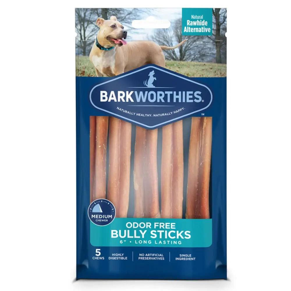 Barkworthies - Odorless Dog Chew Bully Stick, 4 Inches, 4 Ounces