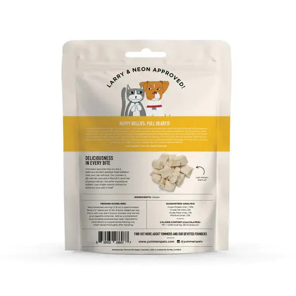 Yummers Premium Freeze-dried Chicken Gourmet Mix-in as a Delectable Food Topper for Cat Meals, 2.5 oz.