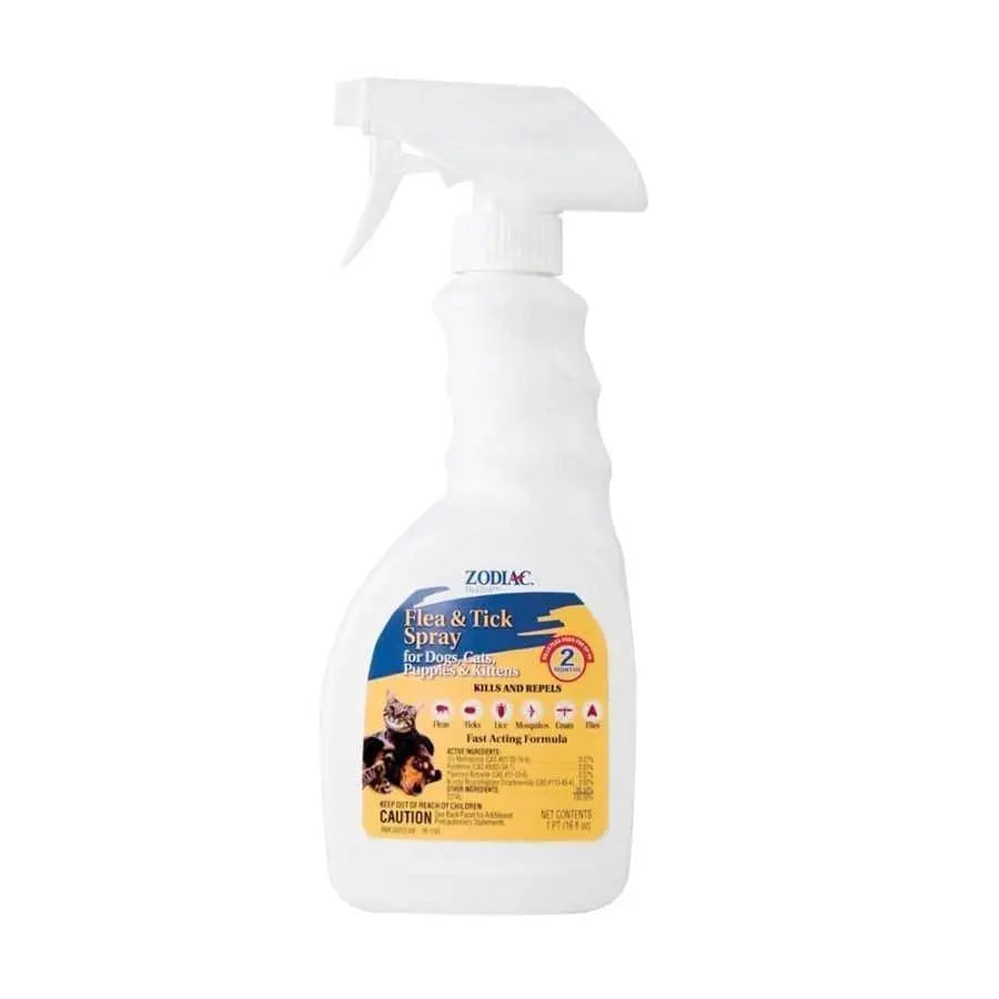 16 oz Zodiac Anti - Flea and Tick Spray for Dogs, Puppies, Cats, and Kittens