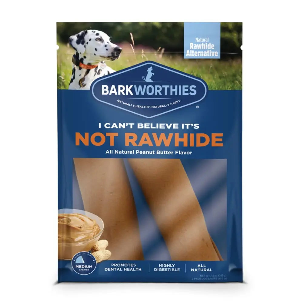 Barkworthies Peanut Butter Flavored Non - Rawhide Chew Rolls for Dogs