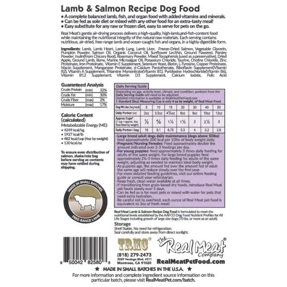 The Real Meat Company 2lb Air-Dried Dog Food: Lamb & Salmon Blend