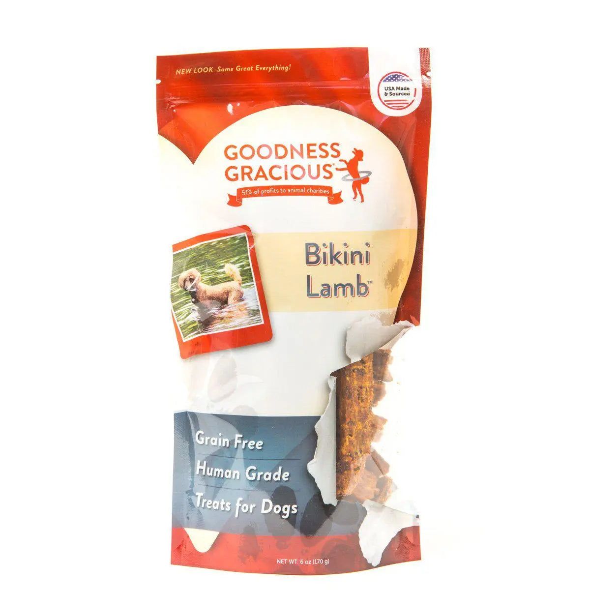 Goodness Gracious High - Quality Grass - Fed Lamb Dog Treats in a 6 - ounce Resealable Bag