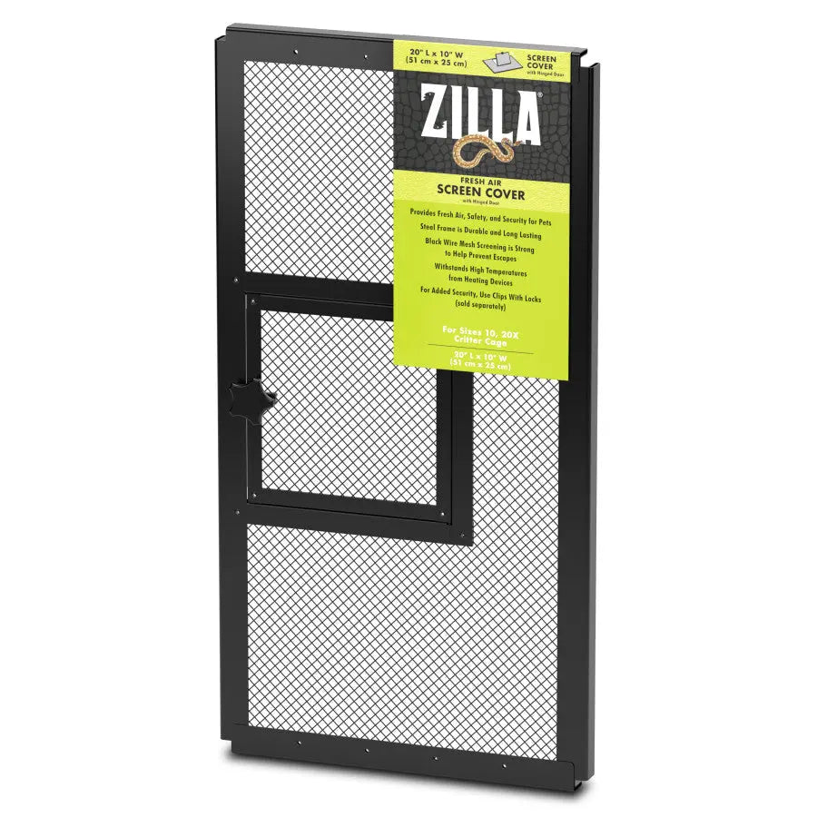 Zilla High - Quality Fresh Air Terrarium Screen Covers Equipped with a Hinged Access Door for Reptile Habitats