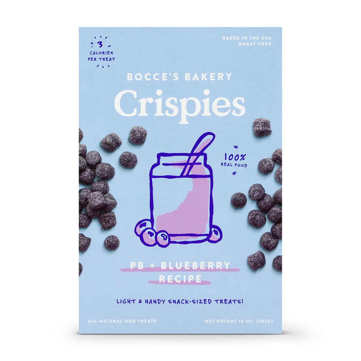 Bocce's Bakery Premium Peanut Butter and Blueberry 10-Ounce Crispy Dog Snack Treats
