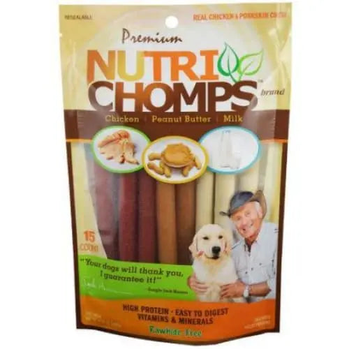 Premium Nutritional Assorted Flavor Twisted Dog Treats - Pork Chomps Mini Version