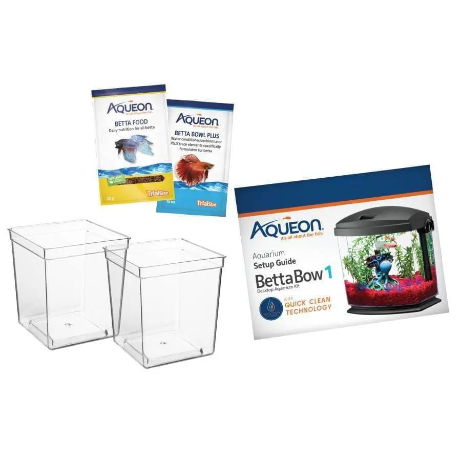 Aqueon Black Betta Aquarium Kit with Innovative Quick Clean Technology