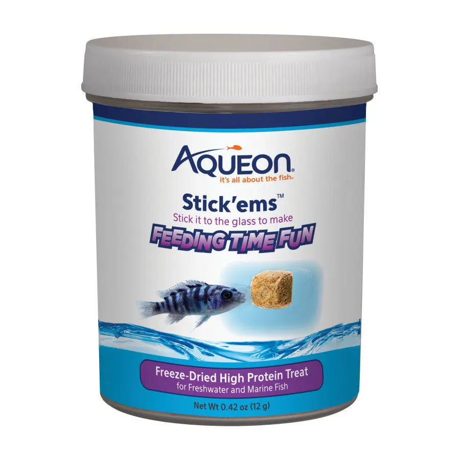 Aqueon Stick'ems Freeze-Dried Treats for Freshwater and Marine Fish - Premium Brine and Mysis Shrimp Fish Food