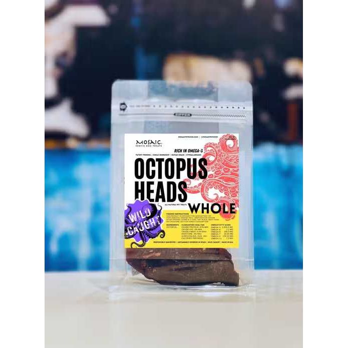 Mosaic Premium Wild-Caught Extra Large Octopus Heads Dog Treats, 4.5 oz