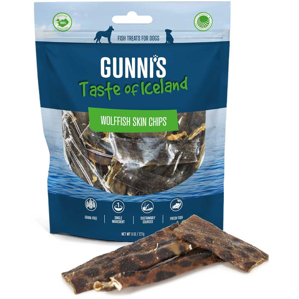 Gunni's Icelandic Omega-Rich Wolffish Skin Chips - Delicious Dog Treats