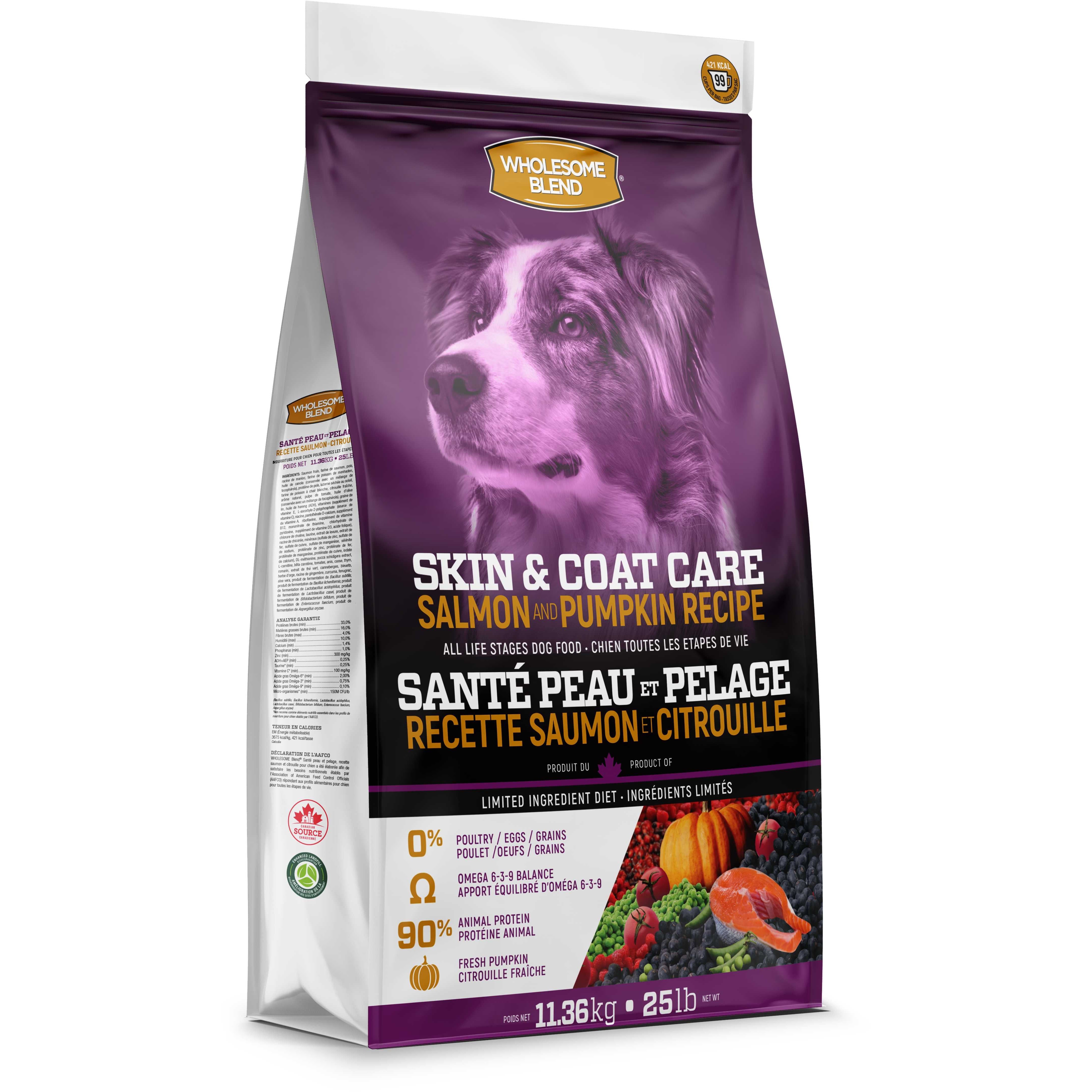 Premium Salmon & Pumpkin Dry Dog Food for Optimal Skin & Coat Health