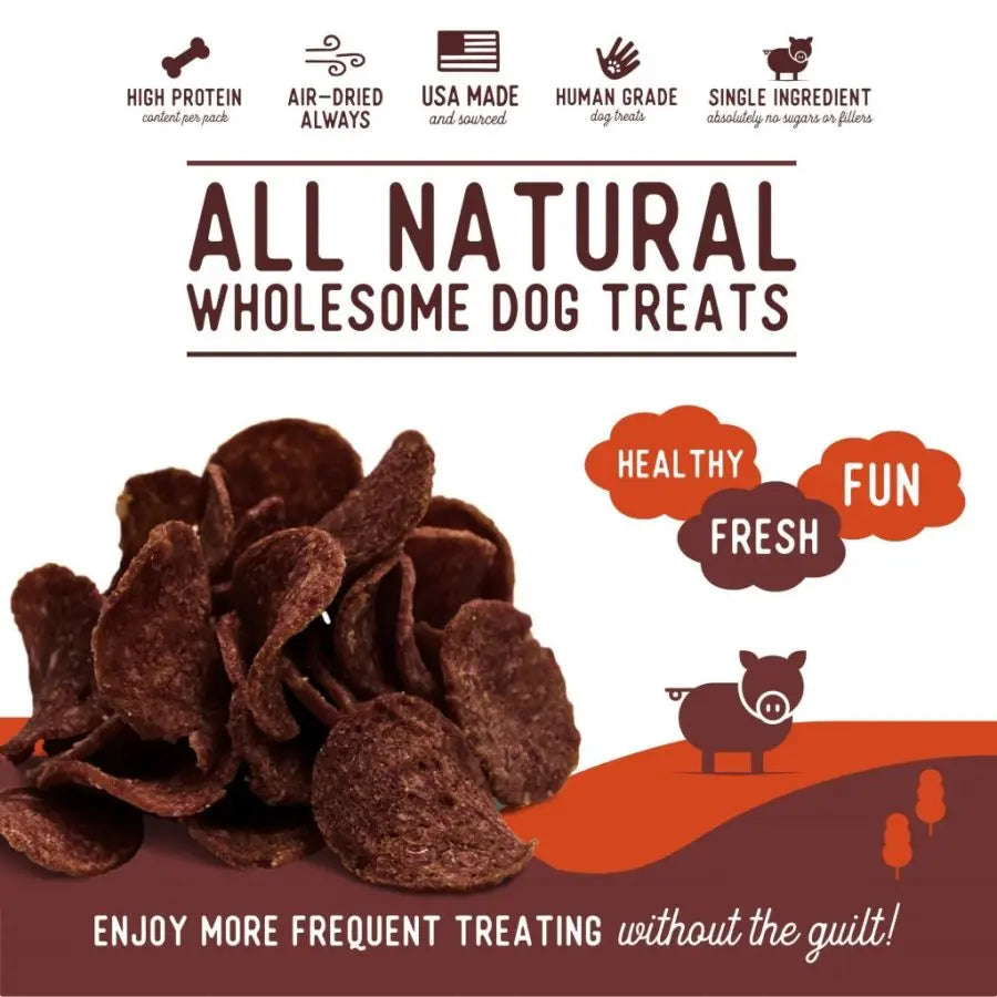 Beg & Barker Premium Pork Heart Air - Dried Chips, Ideal Dog Treats
