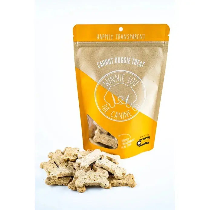 Delicious Organic Winnie Lou Carrot Flavored Doggie Treats - 4 Ounce Package