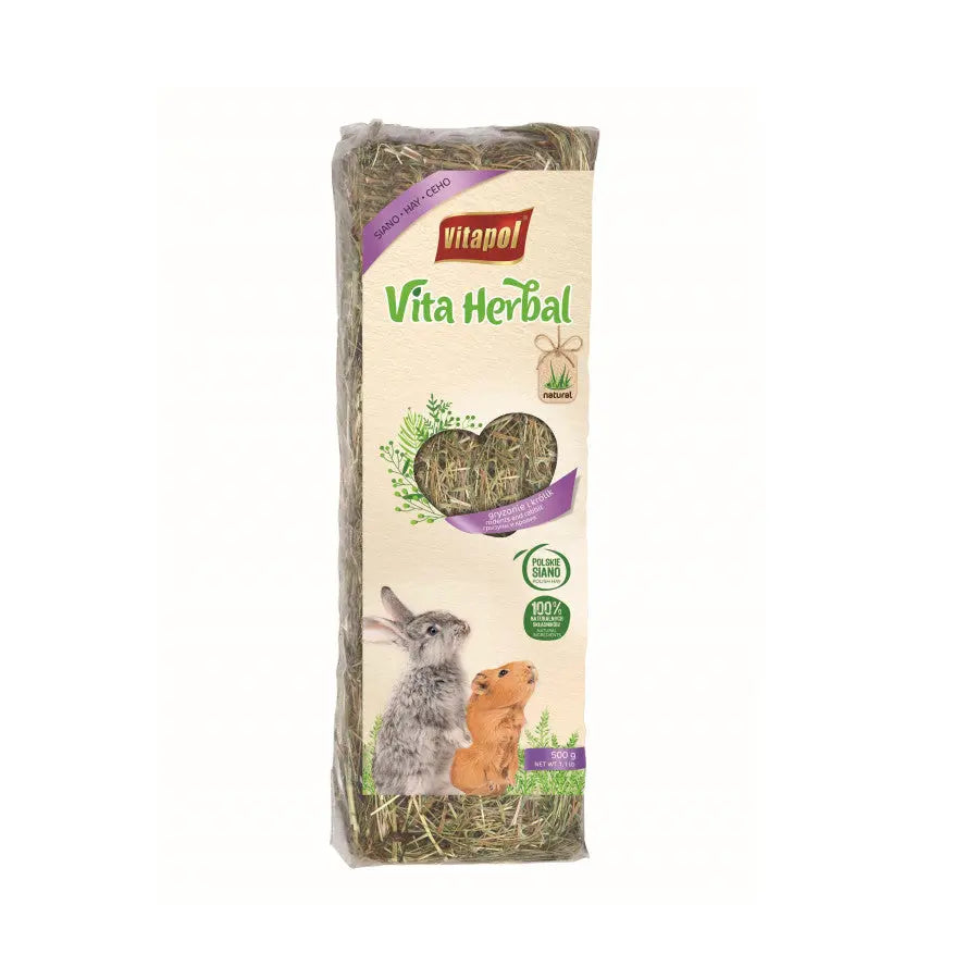Vitapol A & E Cages Vita Herbal Premium Polish Hay and Field Grass Blend - 500 g for Rodents and Rabbits
