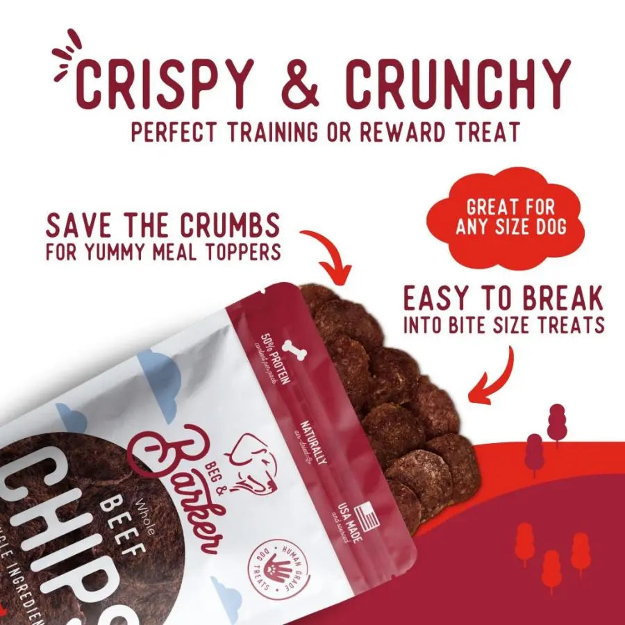 Beg & Barker Premium Air - Dried Beef Heart Chip Dog Treats