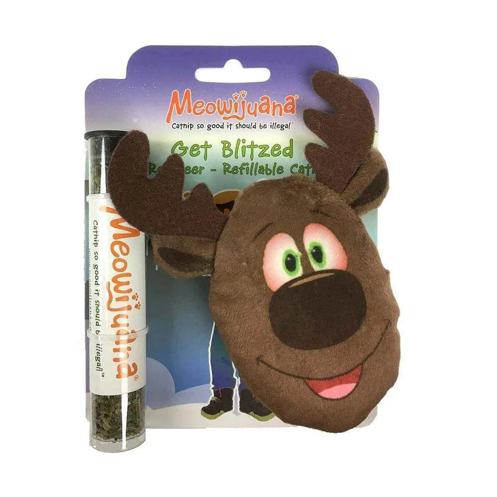 Meowijuana® Refillable Reindeer-Styled Catnip Toys for a Blitzed Cat Experience