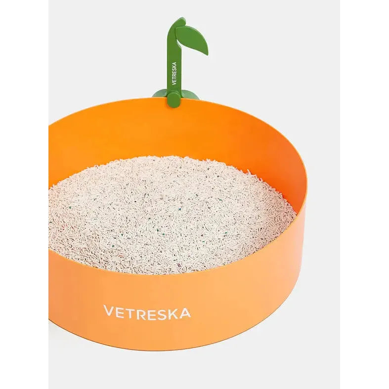 Vetreska Functional and Efficient Tangerine-Colored Cat Litter Box for All Cat Sizes