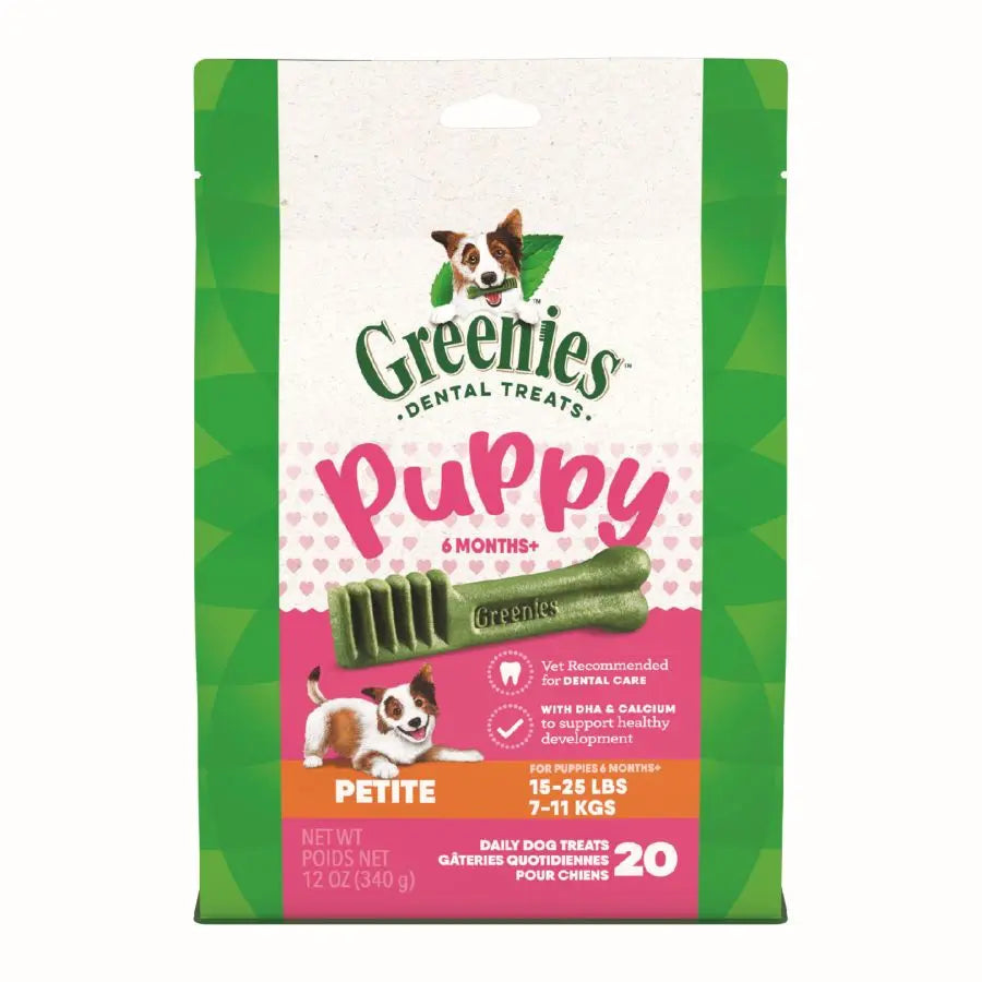 Delicious Greenies Dental Treats Specially Designed for Puppies Aged 6 Months and Above