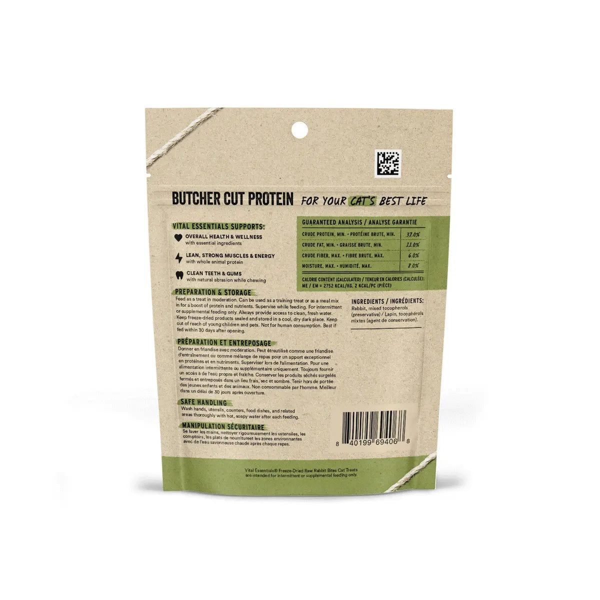 Vital Essentials® 0.9 oz Freeze-Dried Rabbit Bites for Delightful Cat Treats