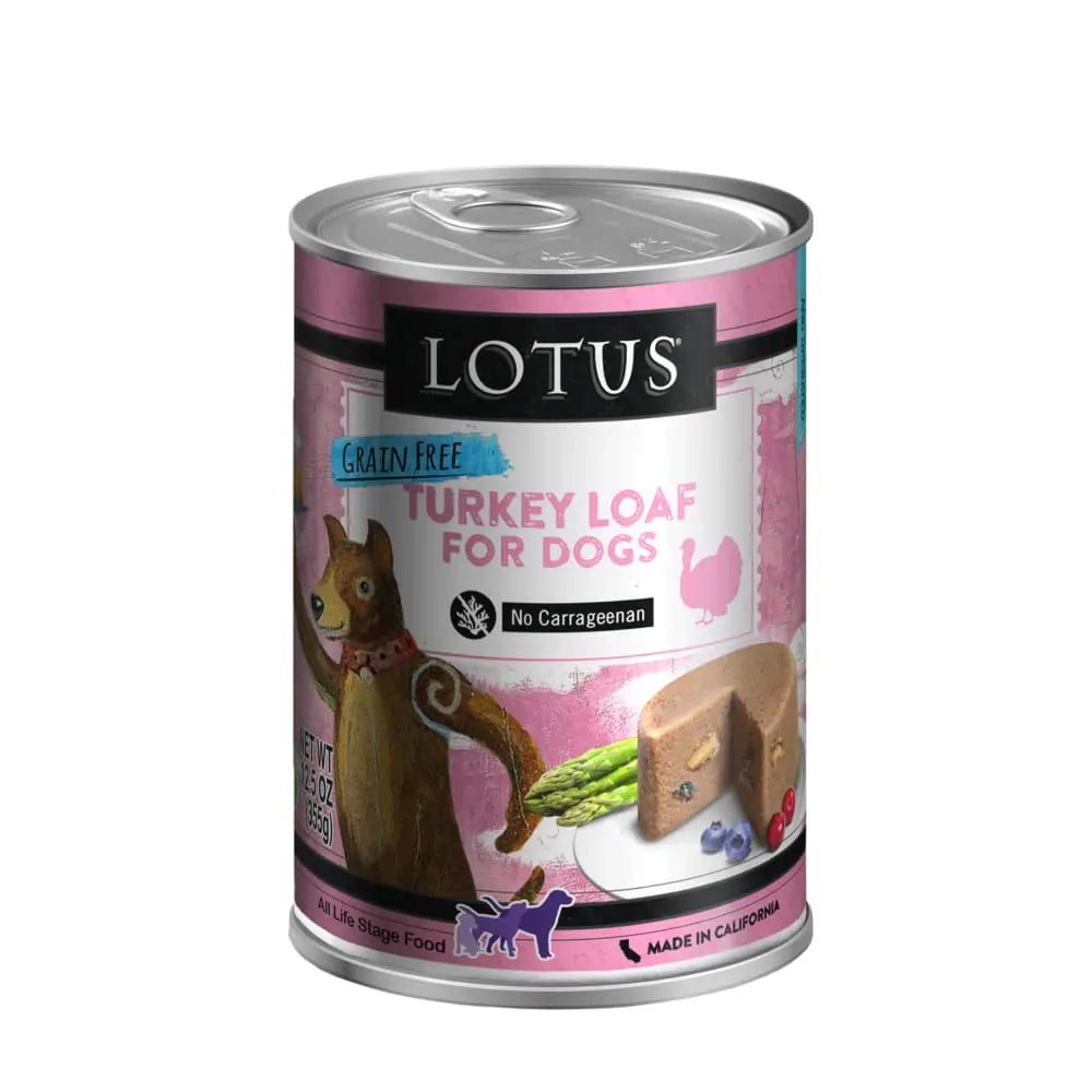 Grain-Free Canned Lotus Turkey Loaf Dog Food, 12 Cans of 12.5oz