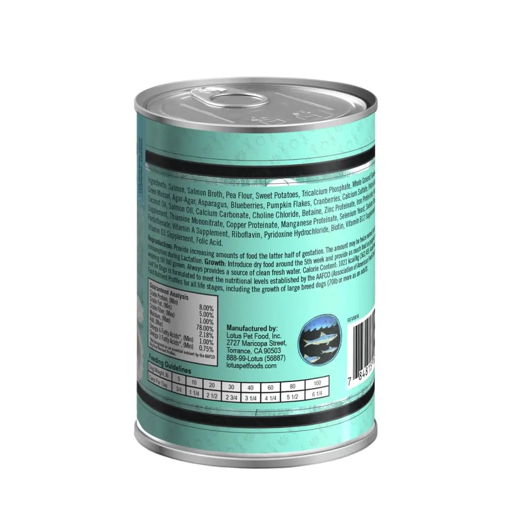 Grain-Free Canned Lotus Salmon Loaf Dog Food, 12 Cans of 12.5oz
